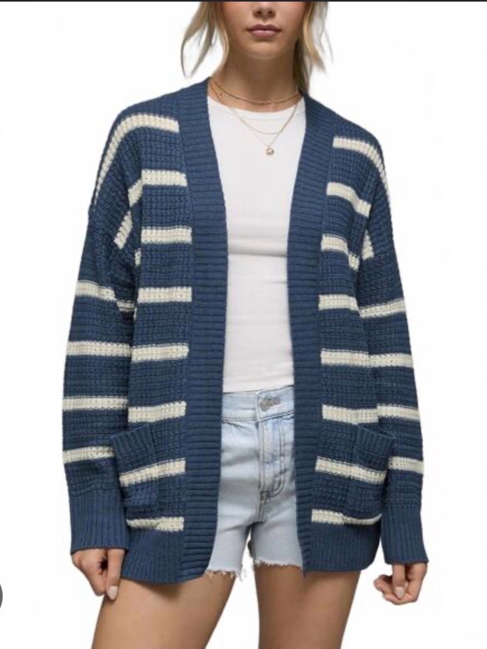 NWOT American Eagle Striped Open-Front Women's Sweater